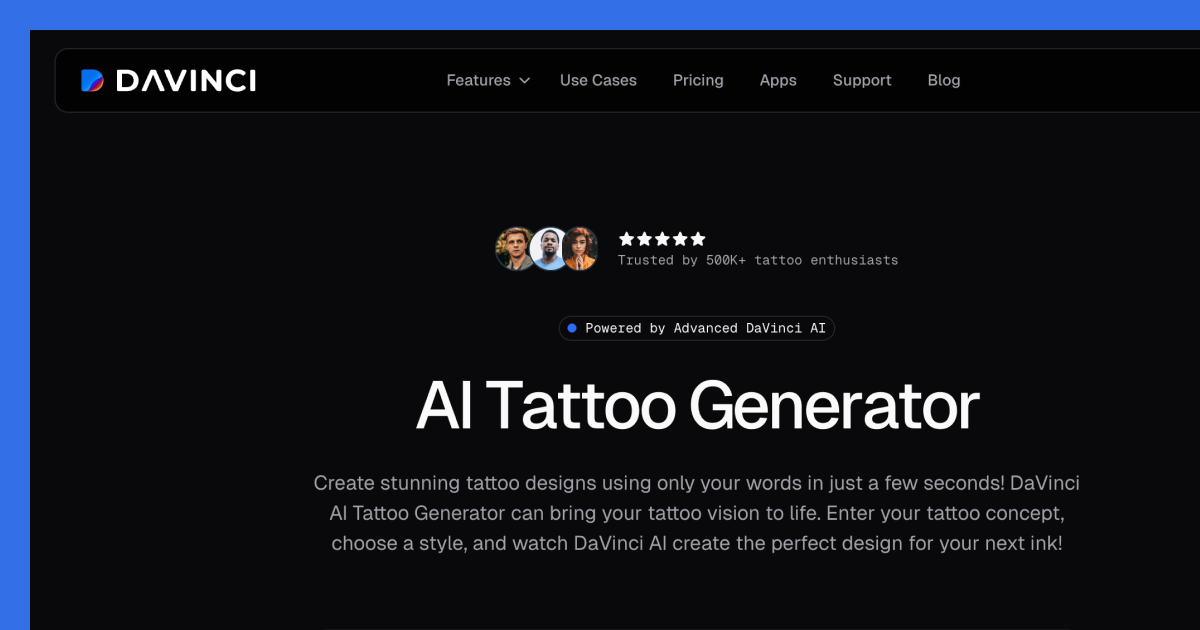 AI Tattoo Generator - DaVinci