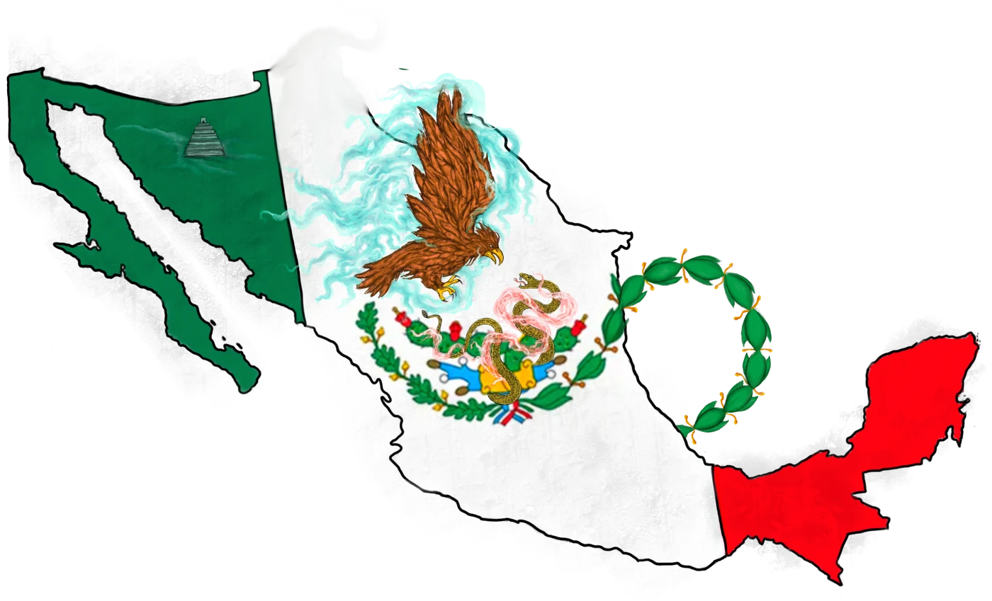 Mesoamericana remix of the Mexican flag