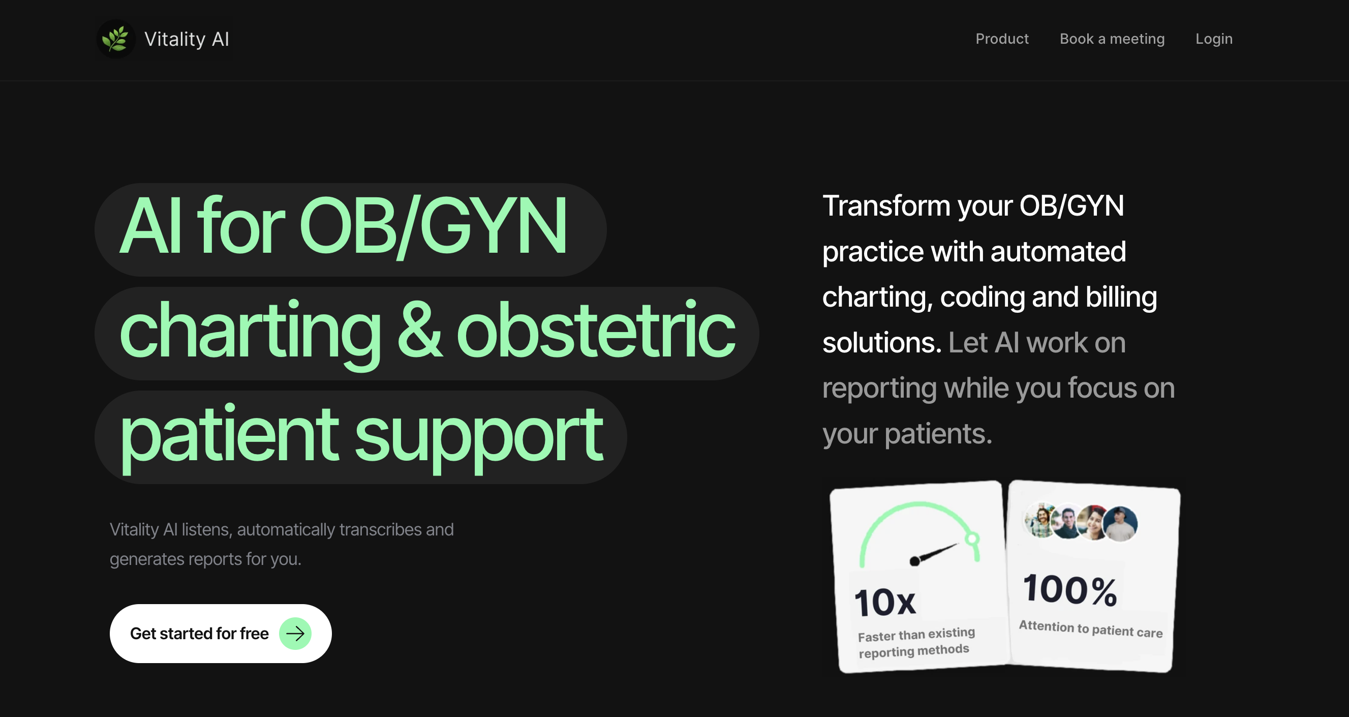 Vitality AI - AI for OB/GYN charting & obstetric patient support