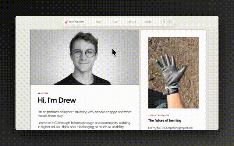 Recording of the site in Liquid Glass mode