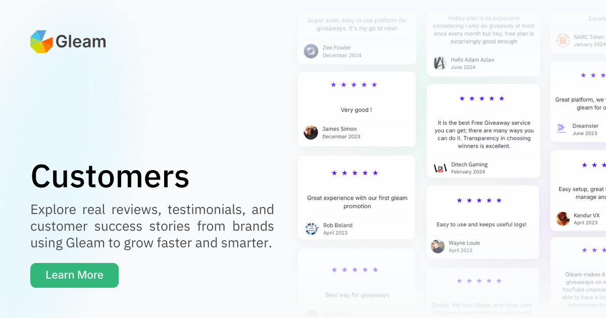 Why Customers Love Gleam | Real Gleam.io Reviews & Results