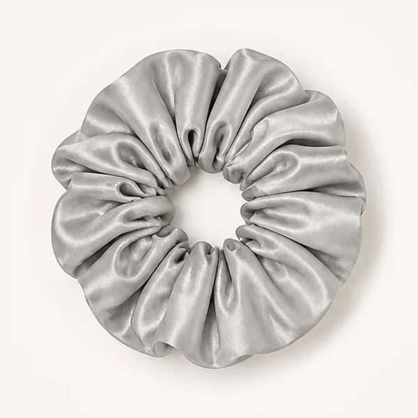 REM Retreat oversized Silver Grey silk scrunchie