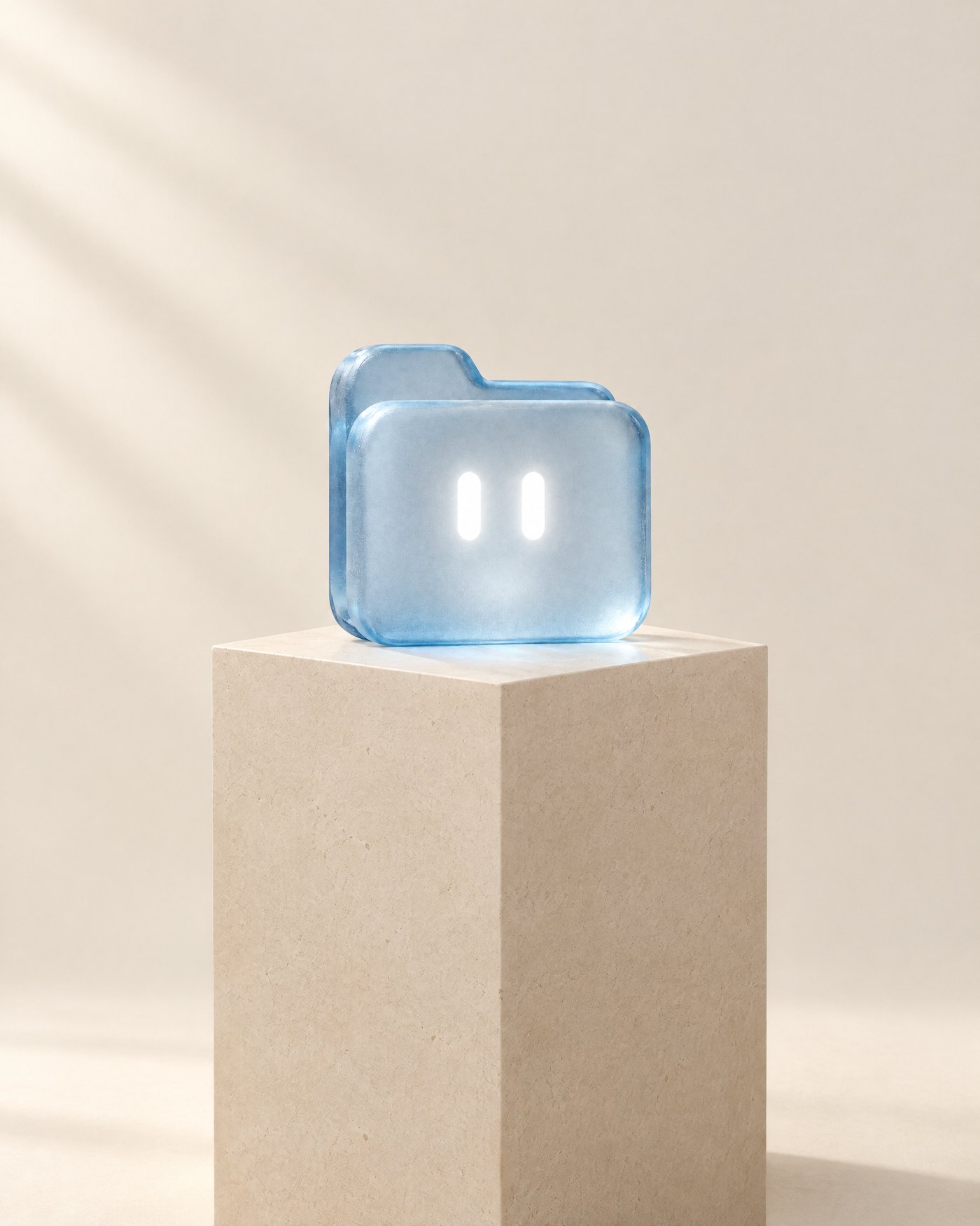 Ward, el agente de vidrio azul cielo, sobre su pedestal
