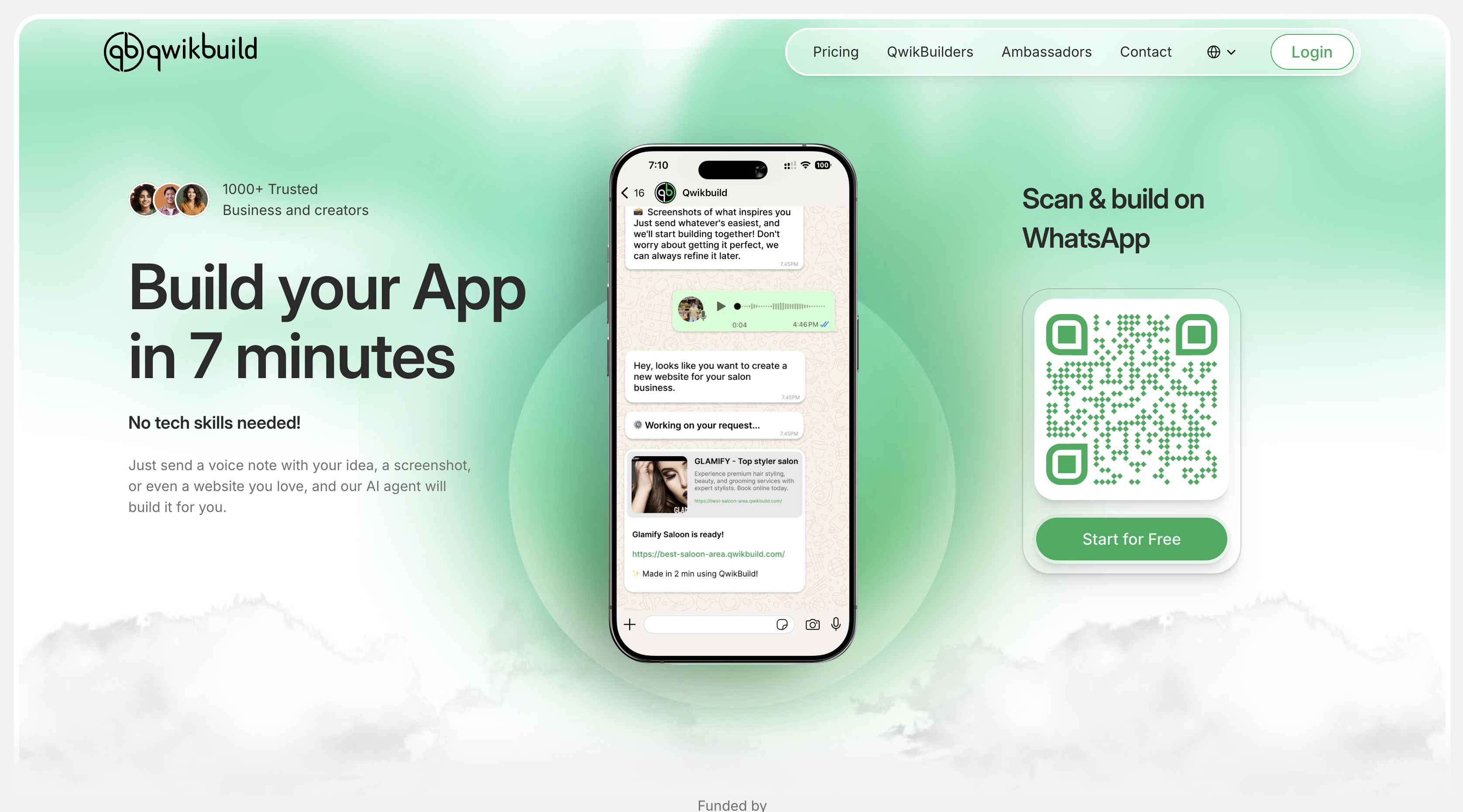 Qwikbuild AI - Build your App in 7 minutes on WhatsApp