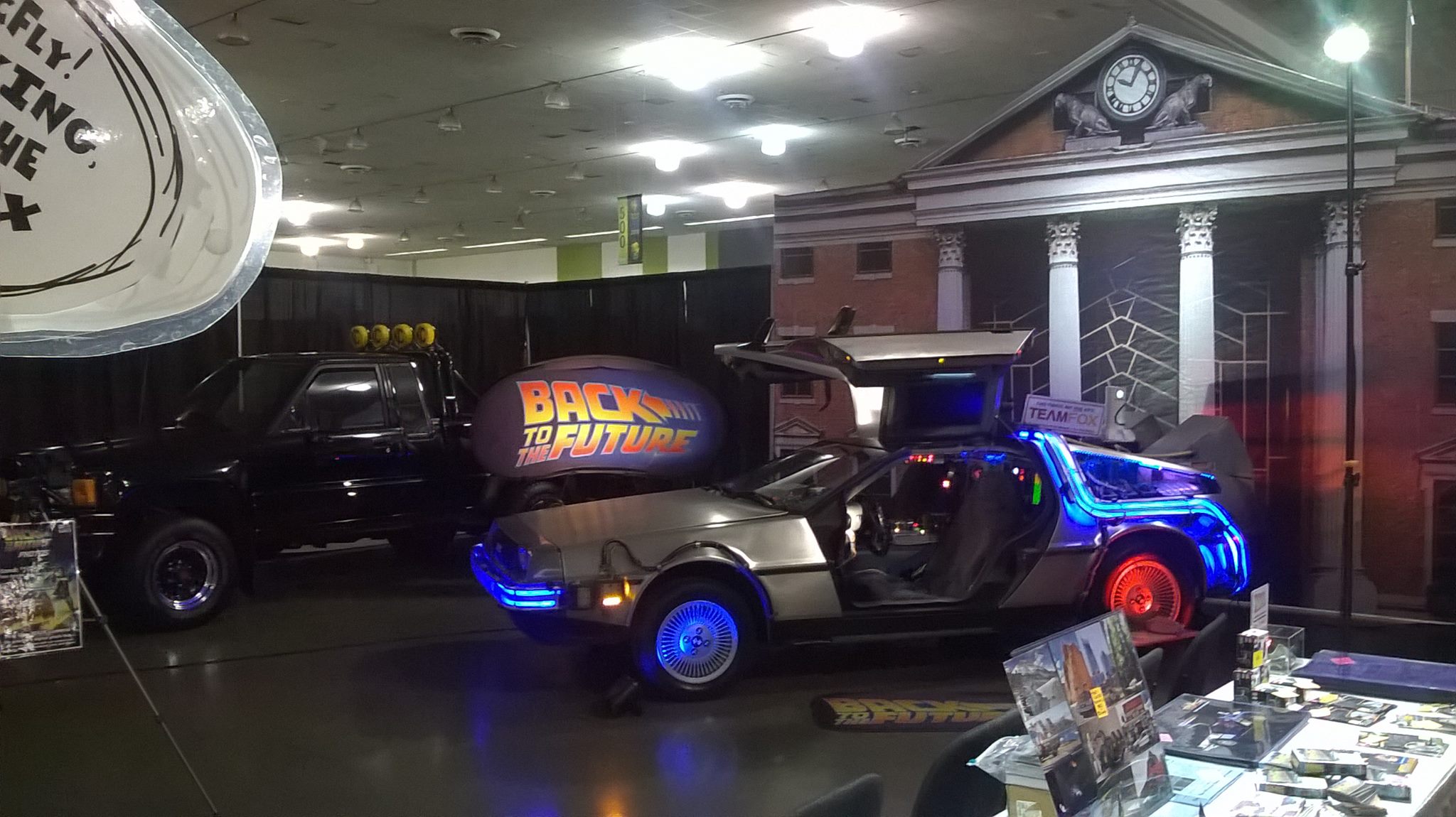 back to the future display with the DeLorean