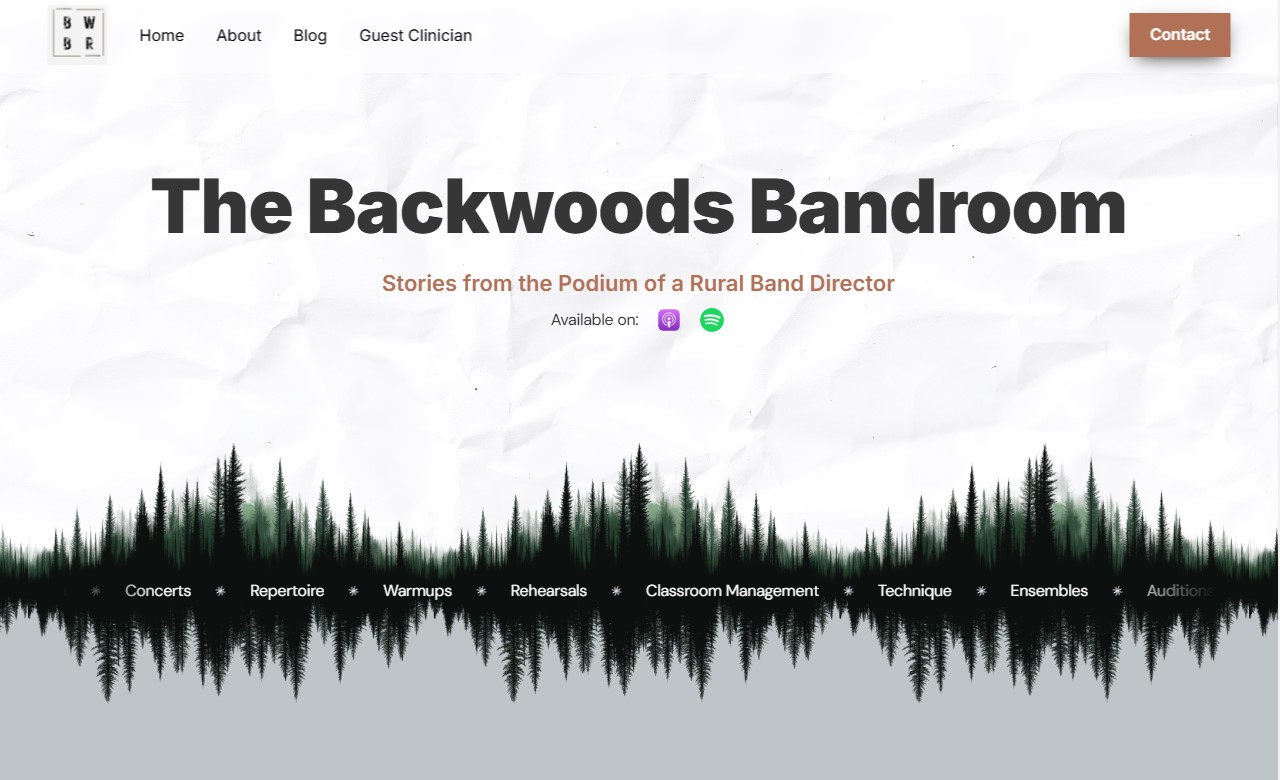 Backwoods Bandroom website homepage built with Framer
