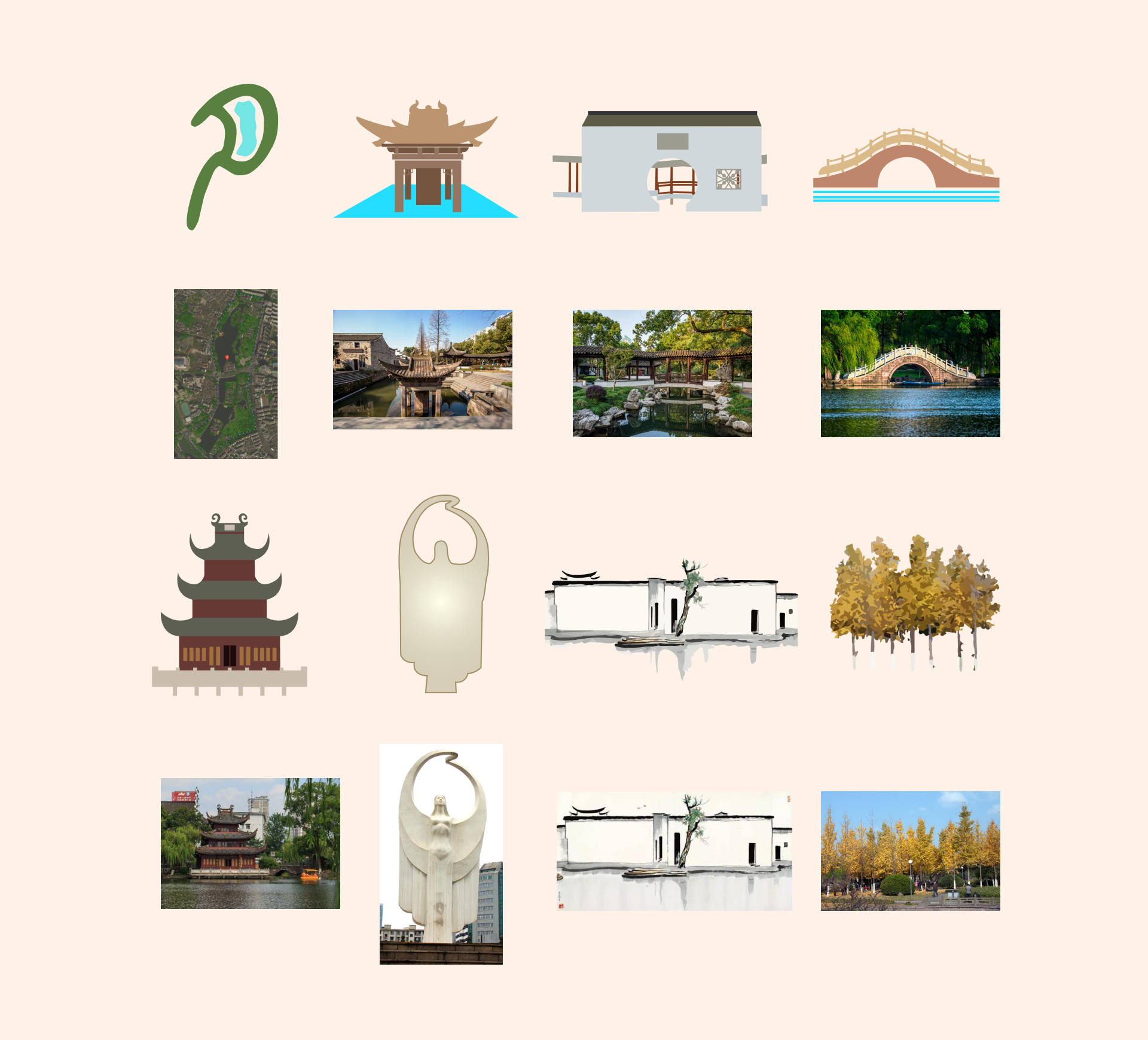 Landmark iconography — original composition