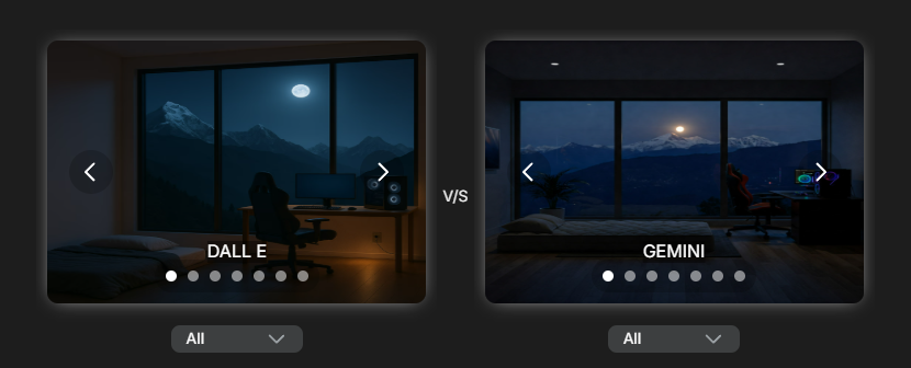 Compare AI Images & Videos Side by Side To Of Different AI models