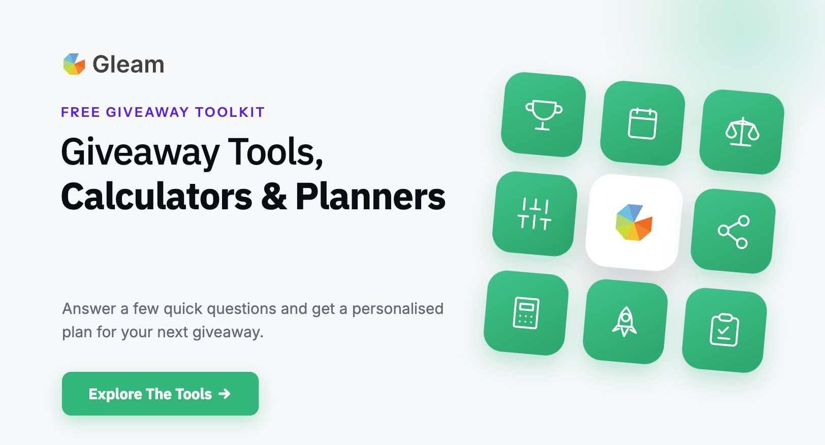 Free Giveaway Tools, Playbooks & Calculators | Gleam