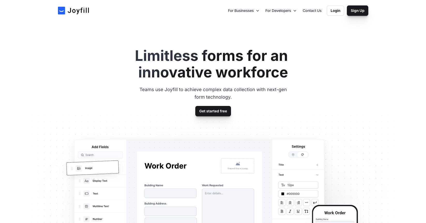 Digital Forms For An Innovative Workforce - Joyfill