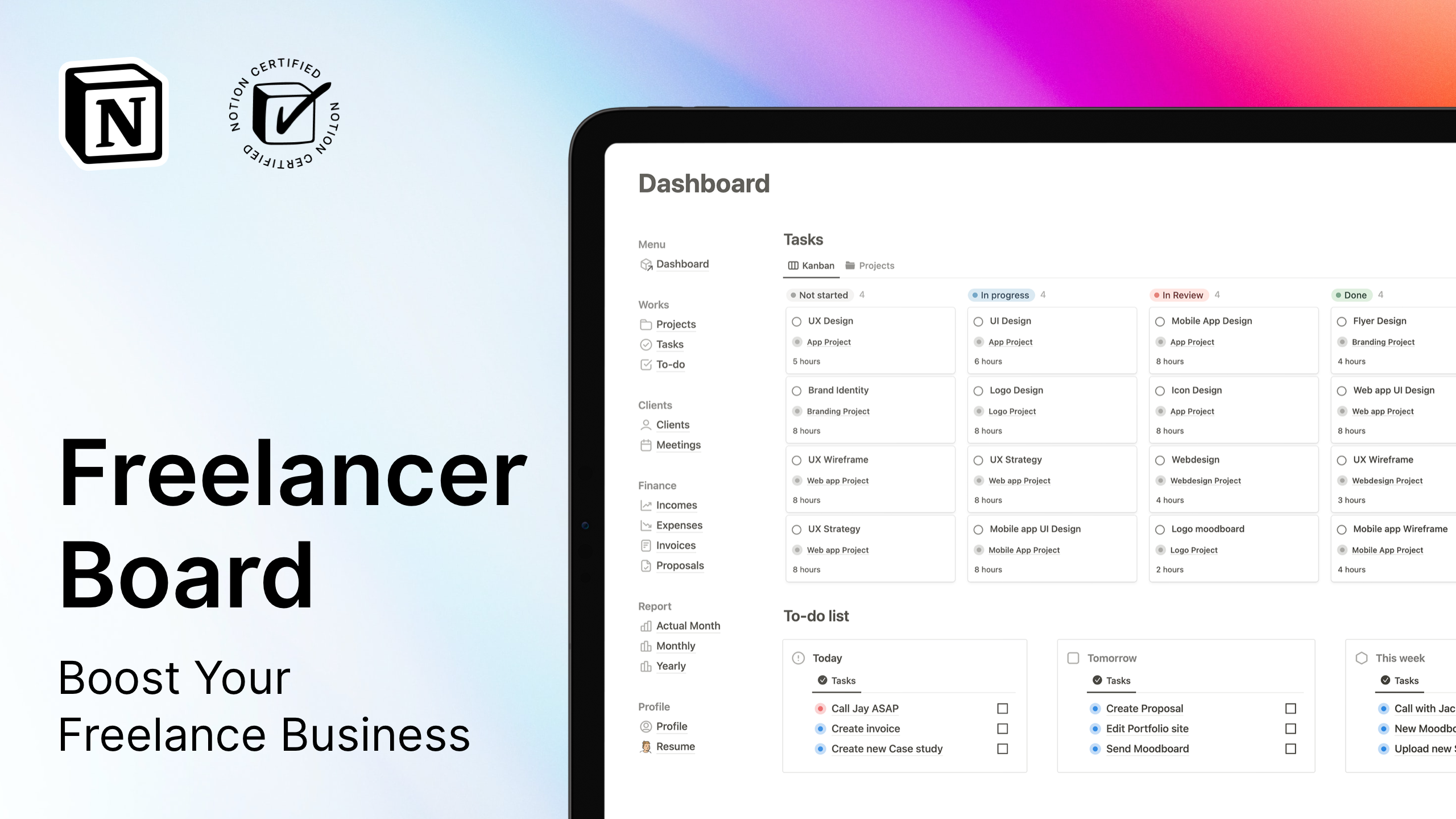 Notion Freelance Template @ Solt Wagner