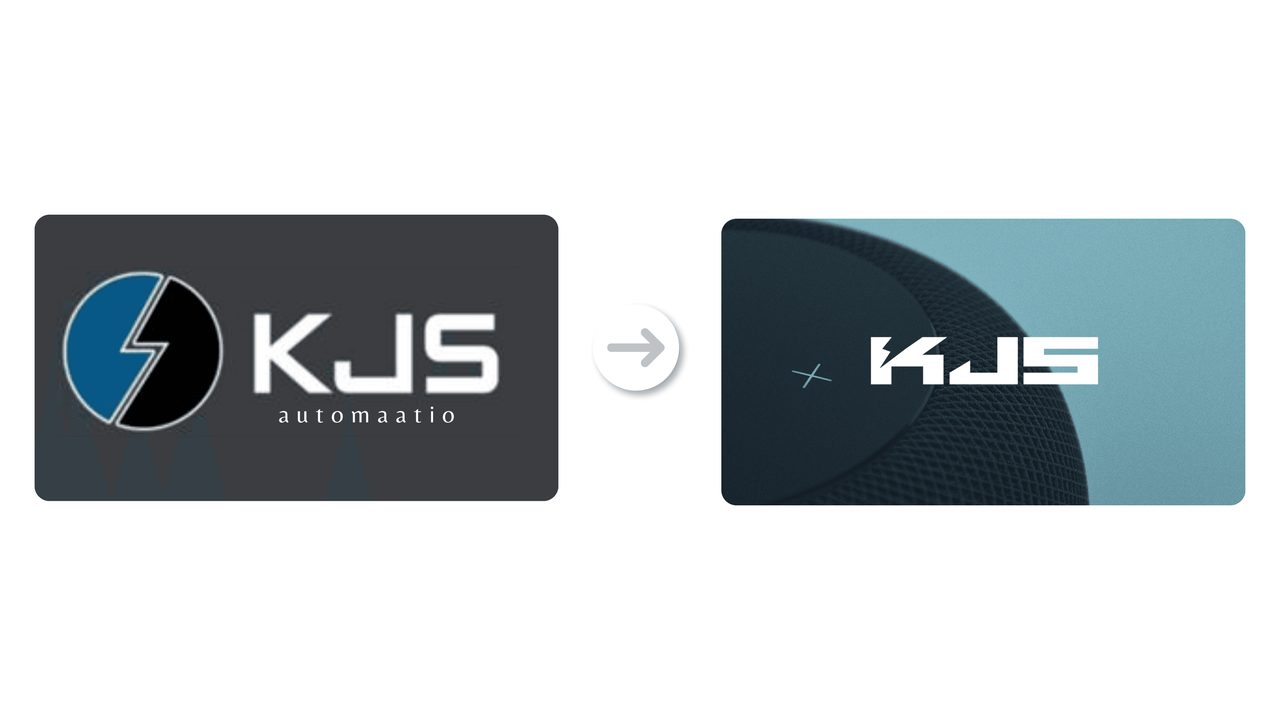 KJS-Automaation vanha ja uusi logo rinnakkain