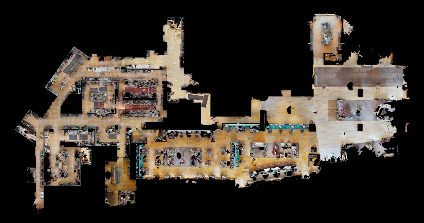The office floor's scan, seen from above