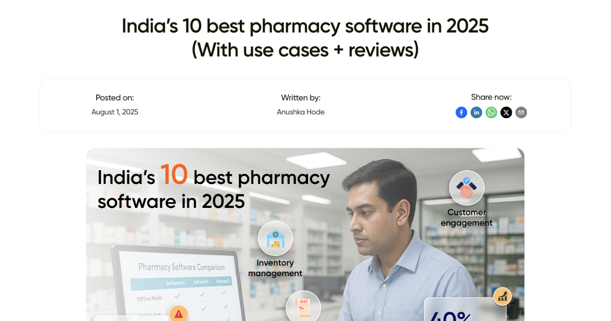 India’s 10 Best Pharmacy Software in 2025 – Features, Use Cases & Reviews