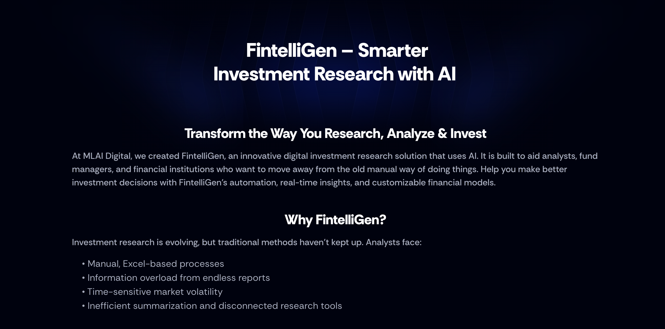 Fintelligen — 官网预览图