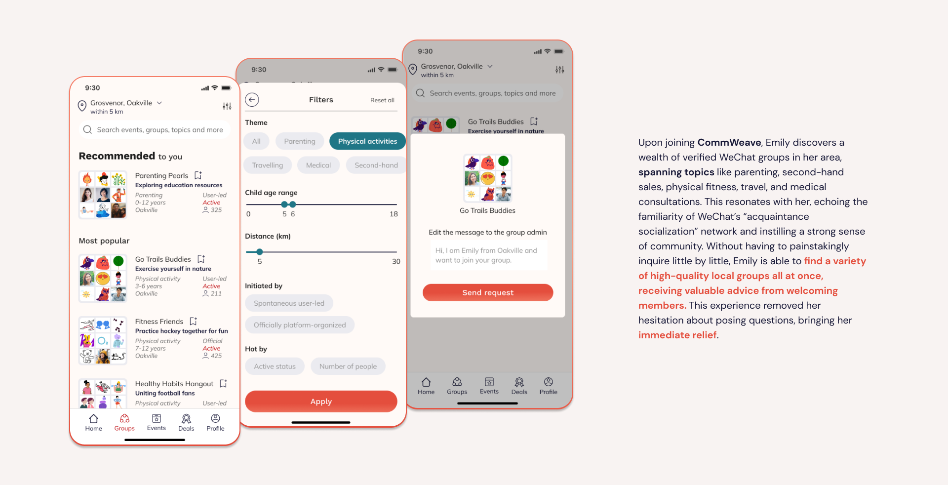 CommWeave user story — 8 slides — 3 of 8
