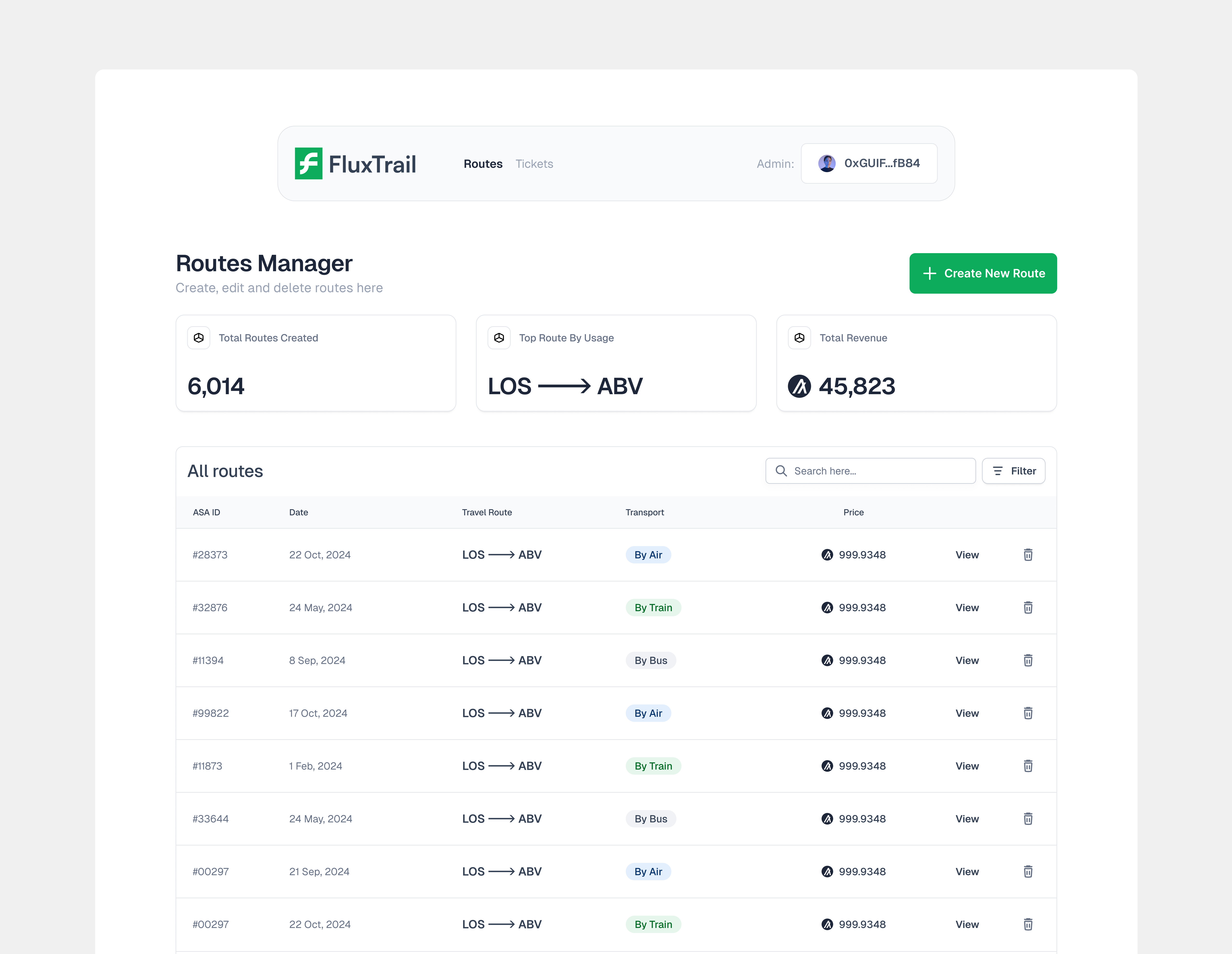 Tickets History - Dashboard