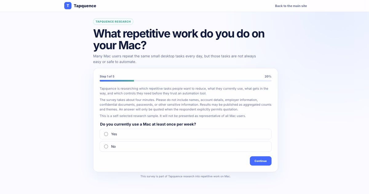 [Research survey] What repetitive task do you still do manually on your Mac? logo