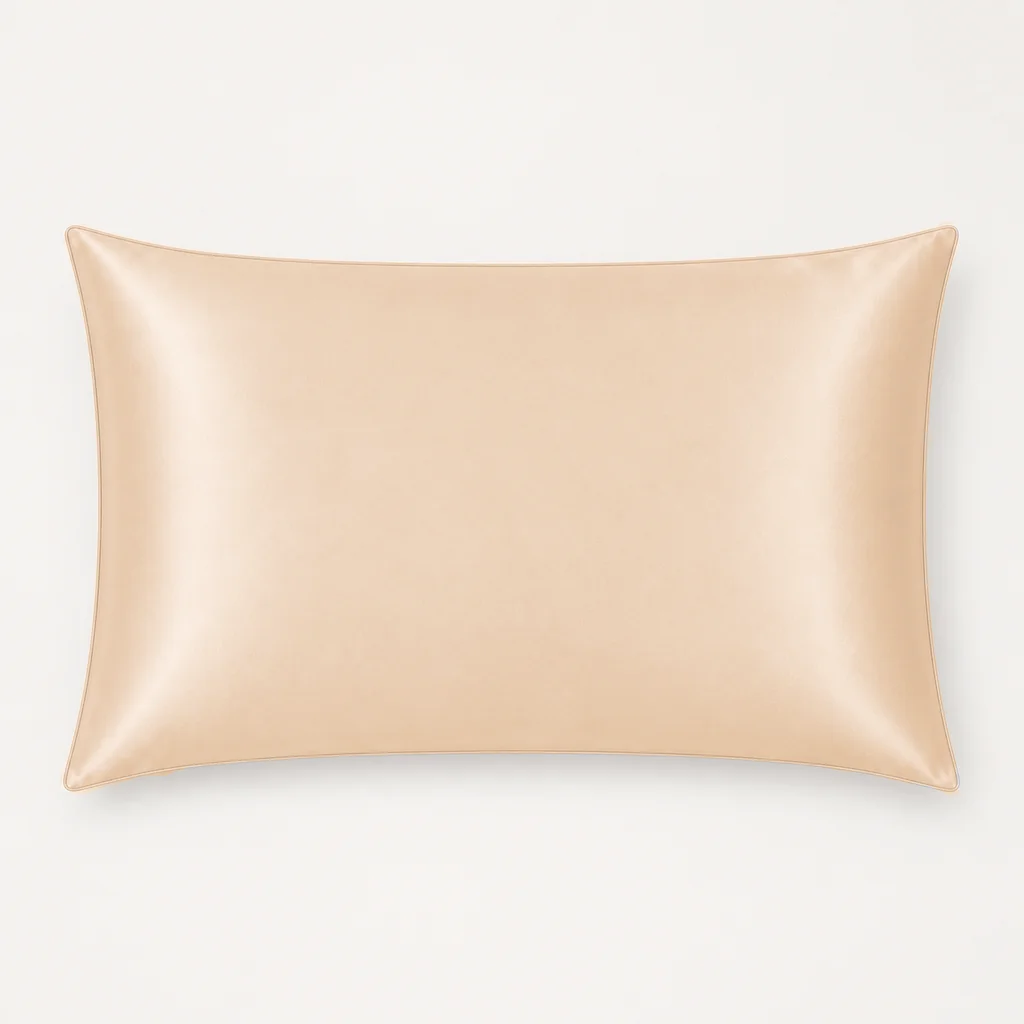 REM Retreat Champagne silk pillowcase, full-front packshot