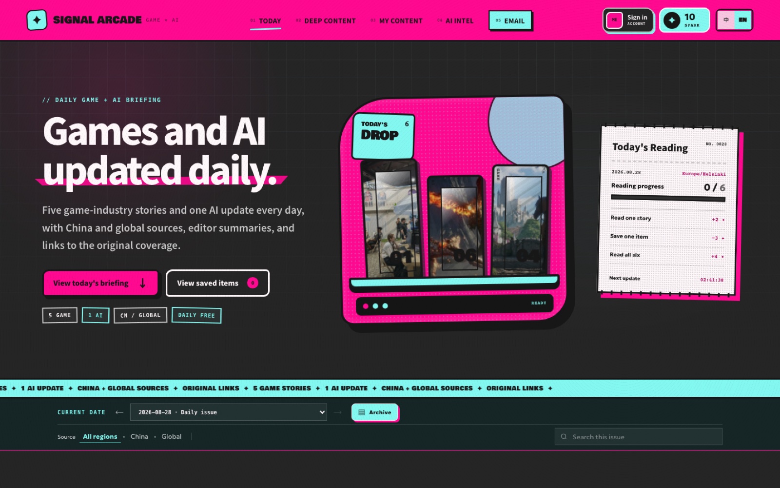 Signal Arcade — games and AI updated daily