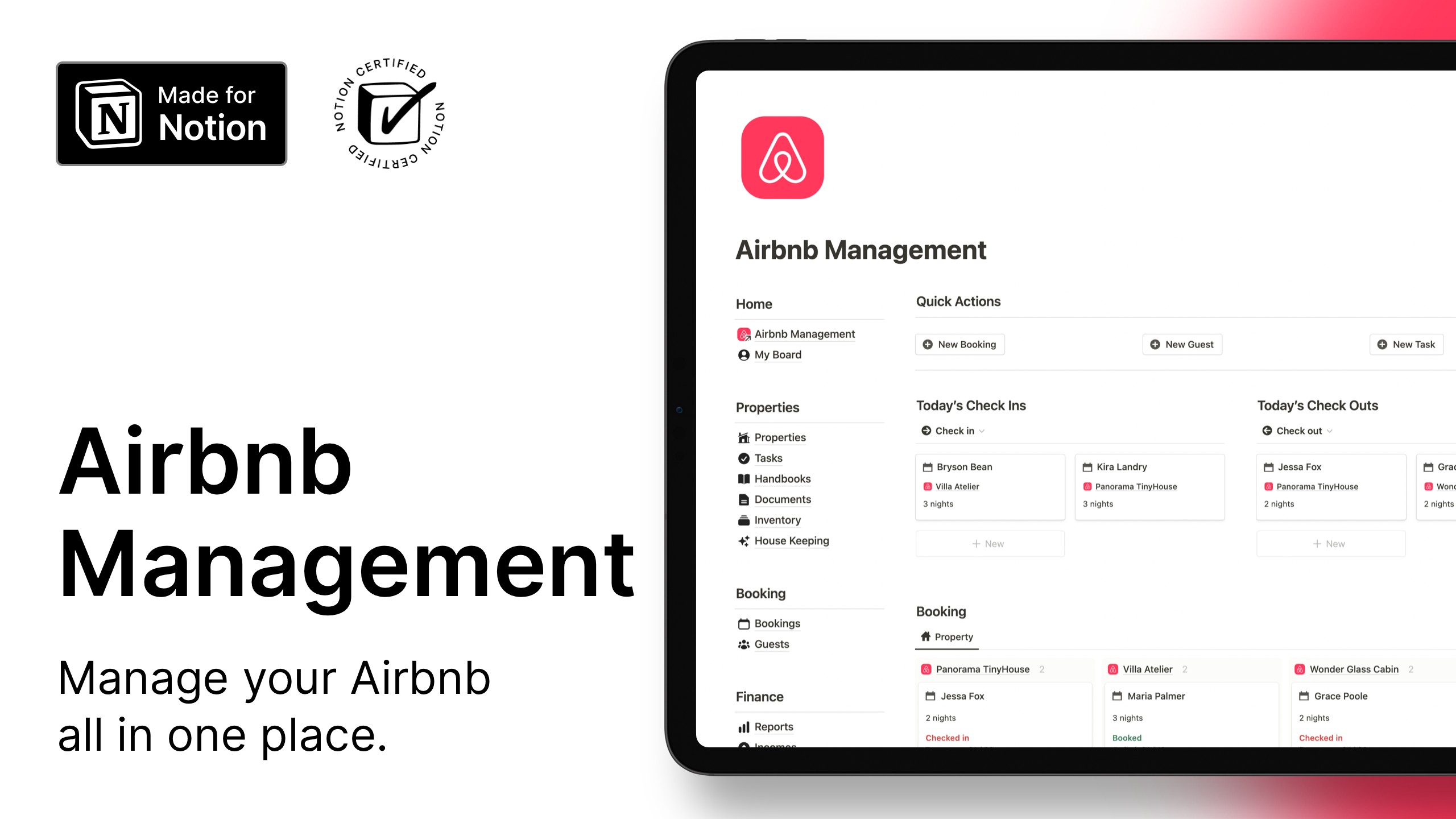 Notion Airbnb Management Template @ Solt Wagner