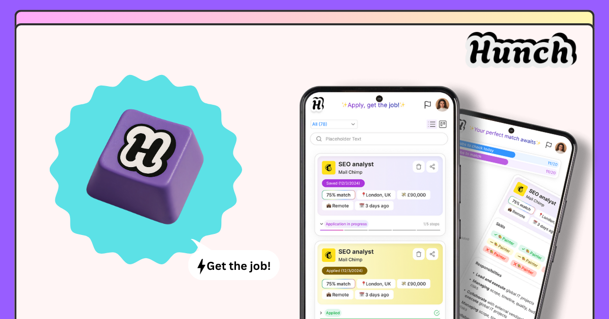 Hunch - Graduate Jobs and Advice to Build Your Future logo