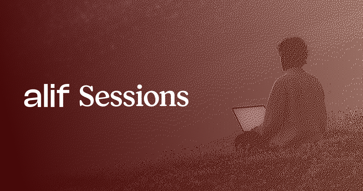Alif Sessions website homepage built with Framer