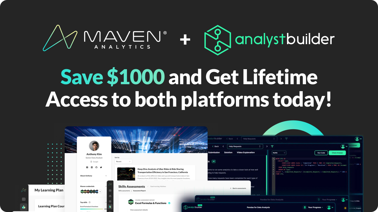 Maven Analytics + Analyst Builder Lifetime Access
