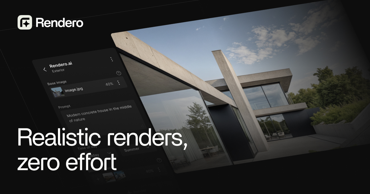 Renderro Rendero — AI powered CGI tool | Realistic renders, zero effort