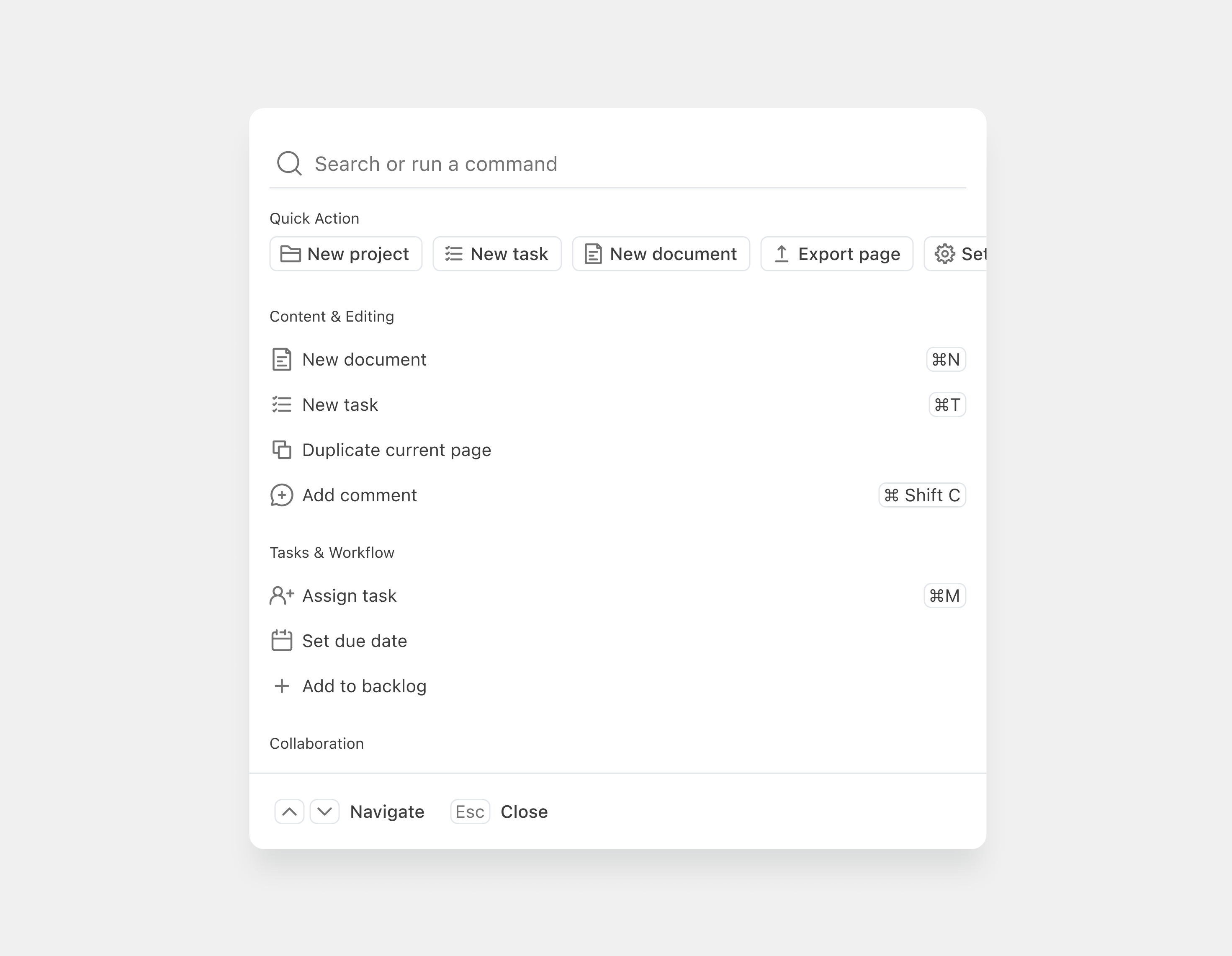 Command Menu Modal