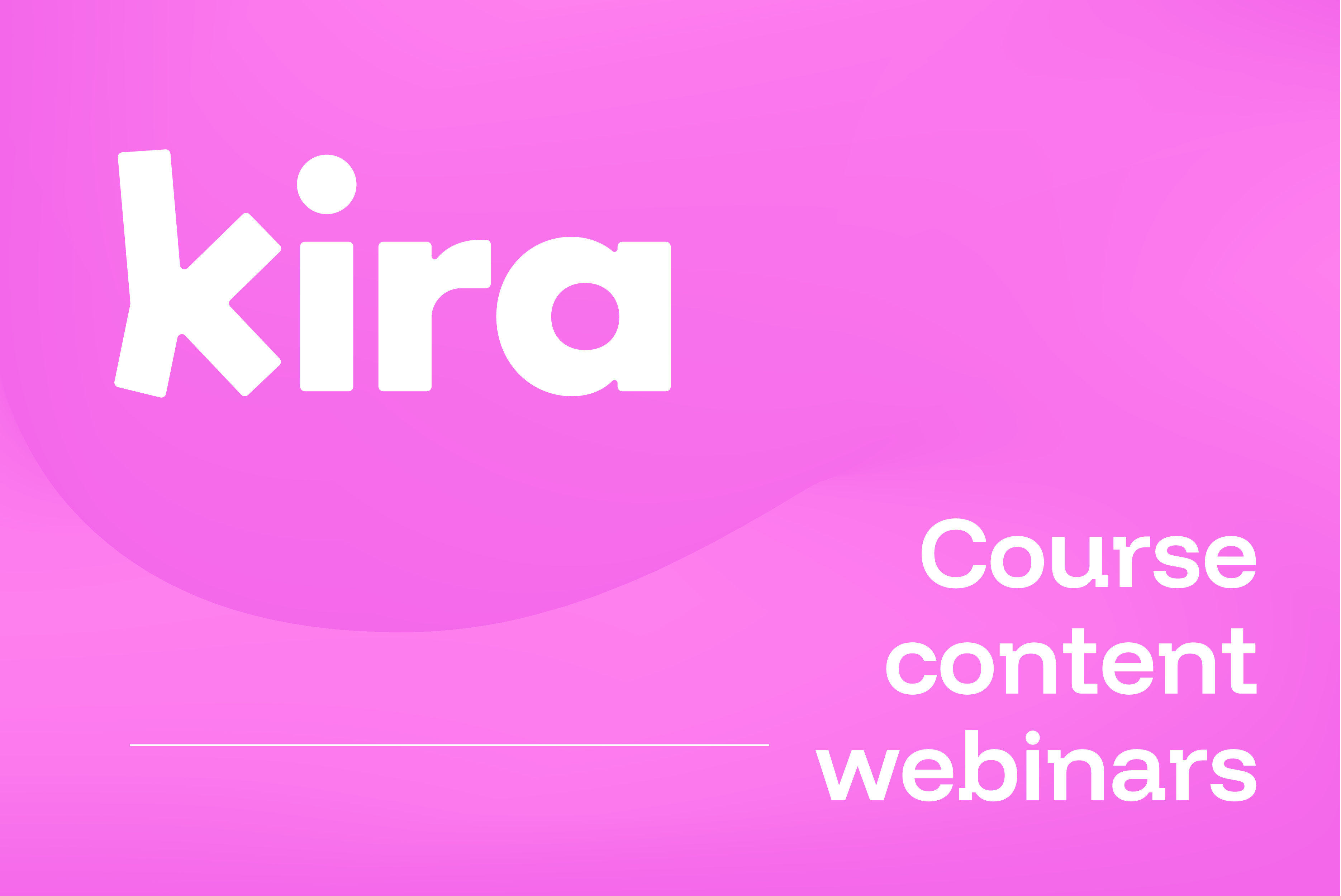 Course content webinars