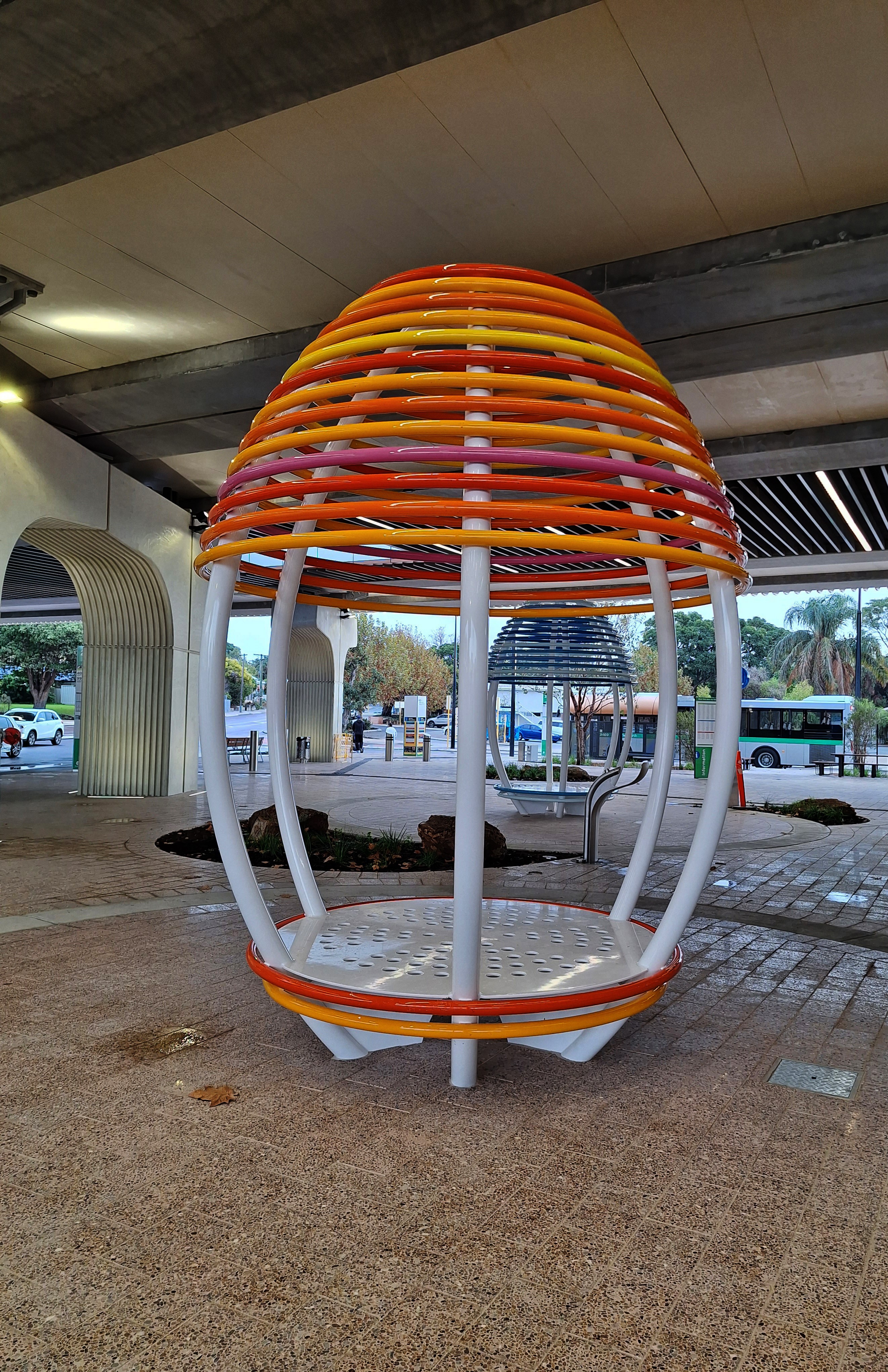 a black and white photo of a blue and orange line