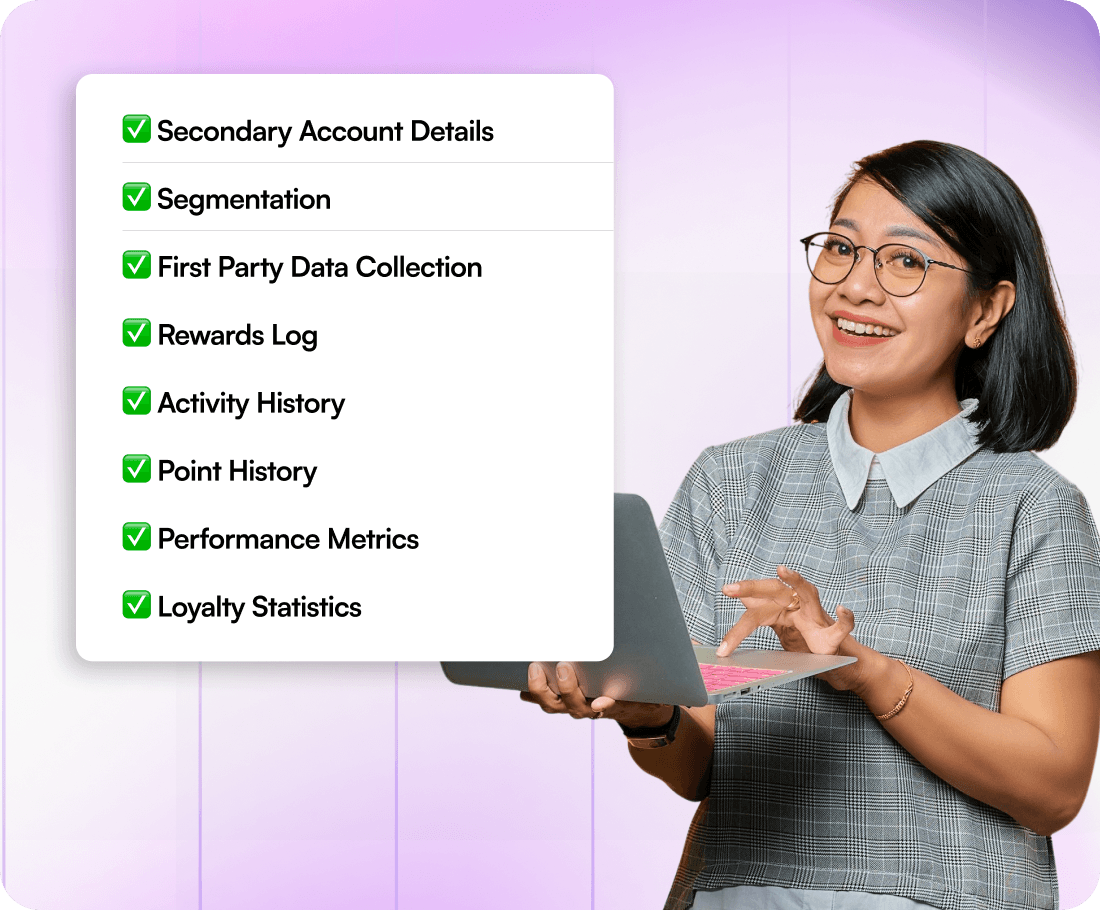 What you can see in the Member 360 profile of CXForge Loyalty program software  