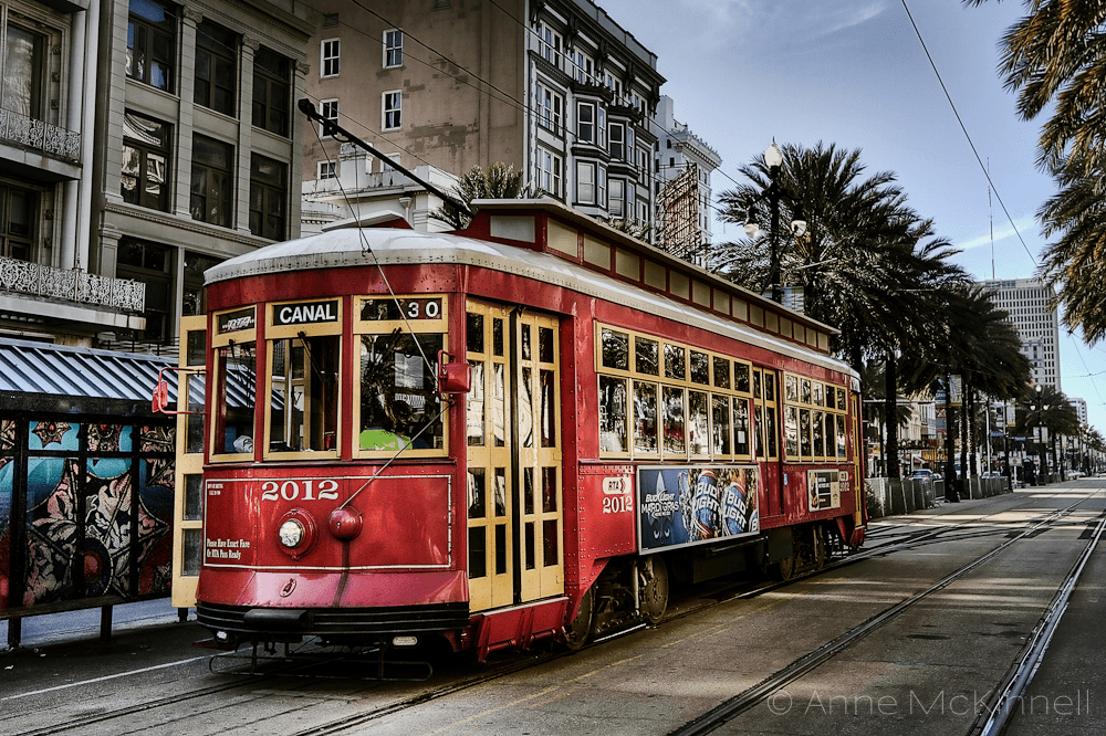 New Orleans Canal Street Red Street Car