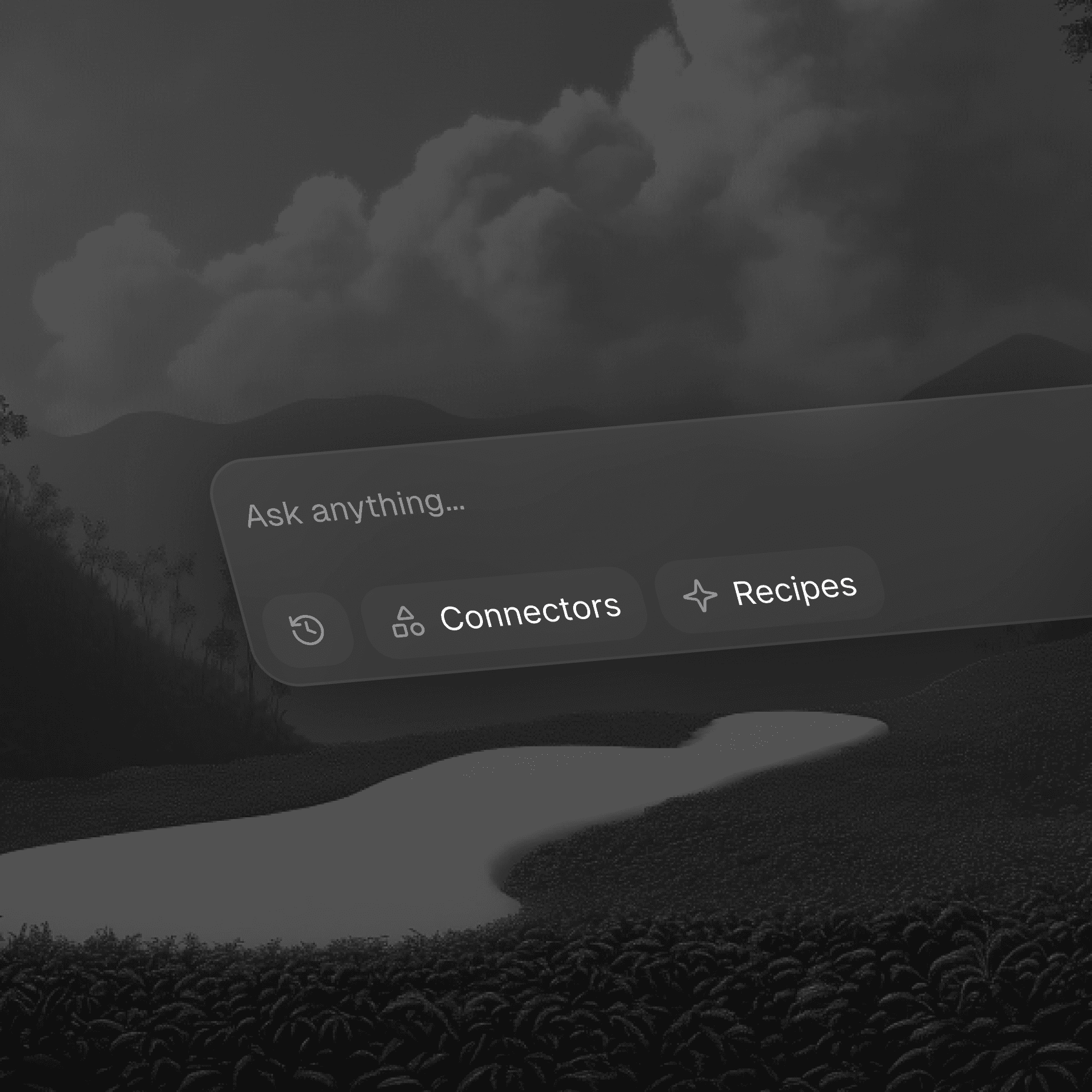 sofa on the grass hill