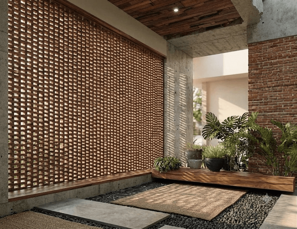 The brick screen at The Sanctuary
