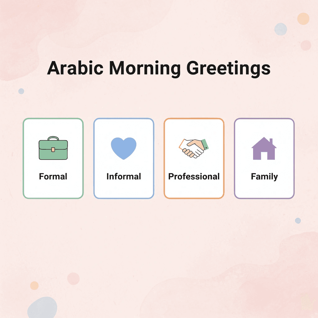  Infographic showing different types of Arabic morning greetings