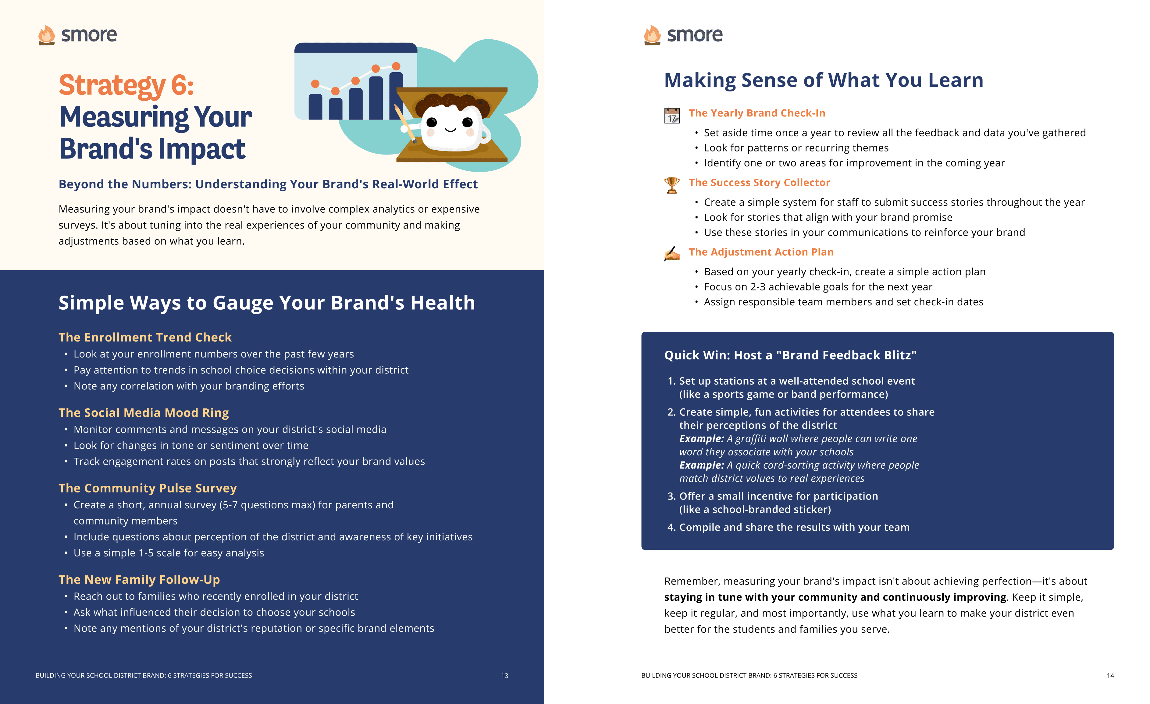 ebook layout design for upsell, cross-sell of branding features and statistics in new UI