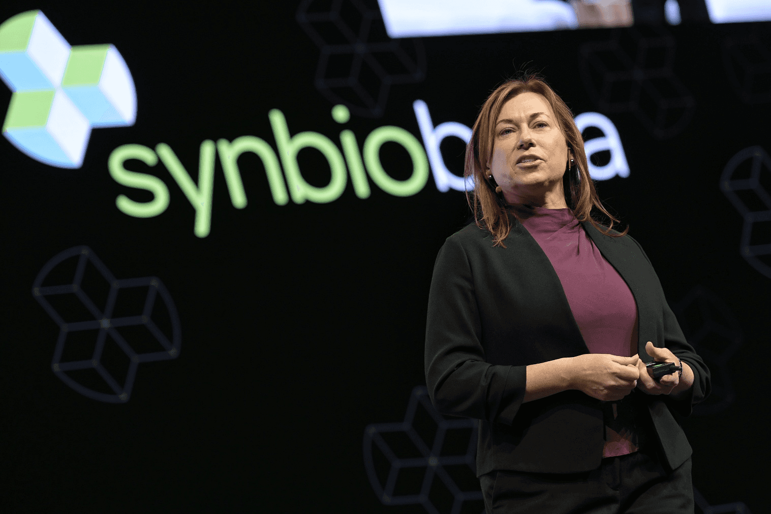 FemTech conference stage at SynBioBeta 2026 featuring women leaders in biotech and health innovation