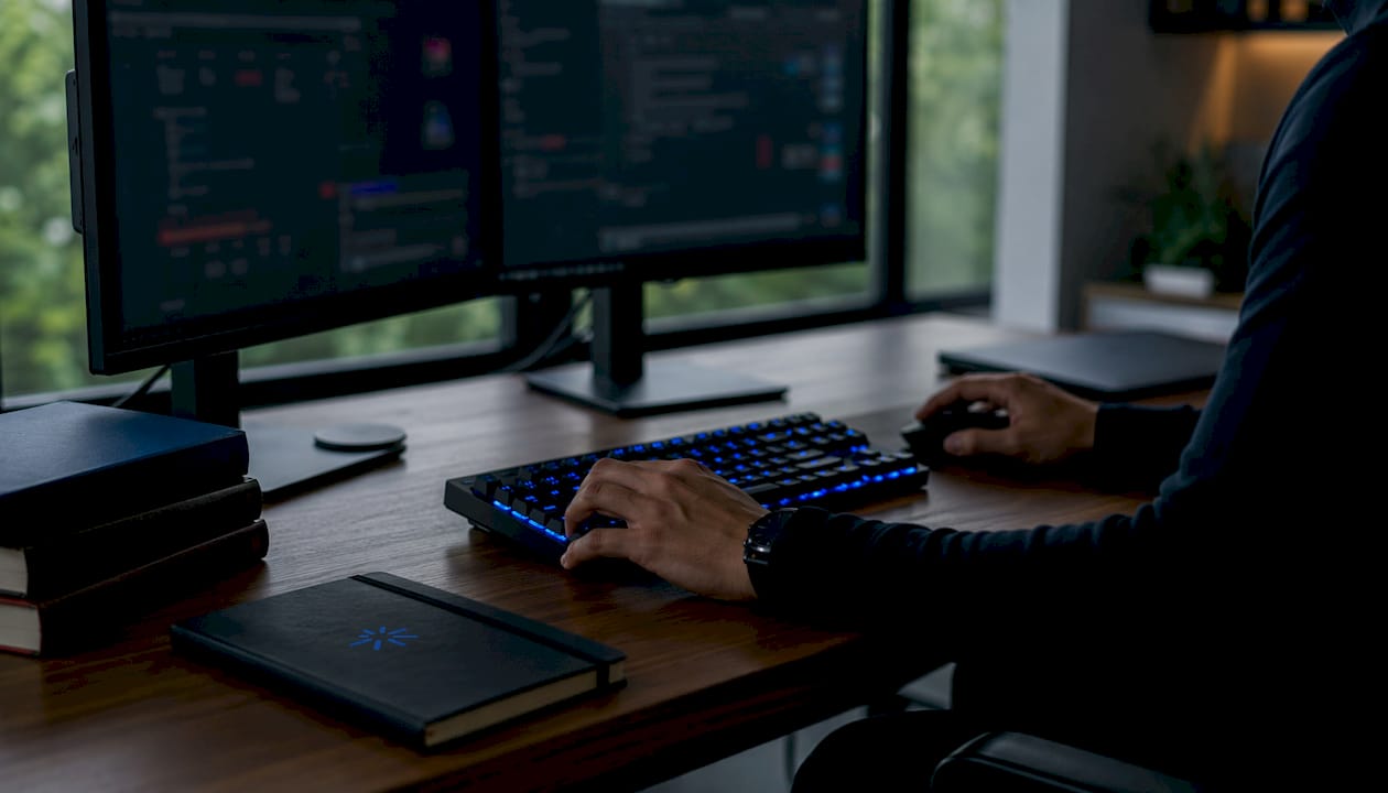 Hands setting up trading data ingestion workspace