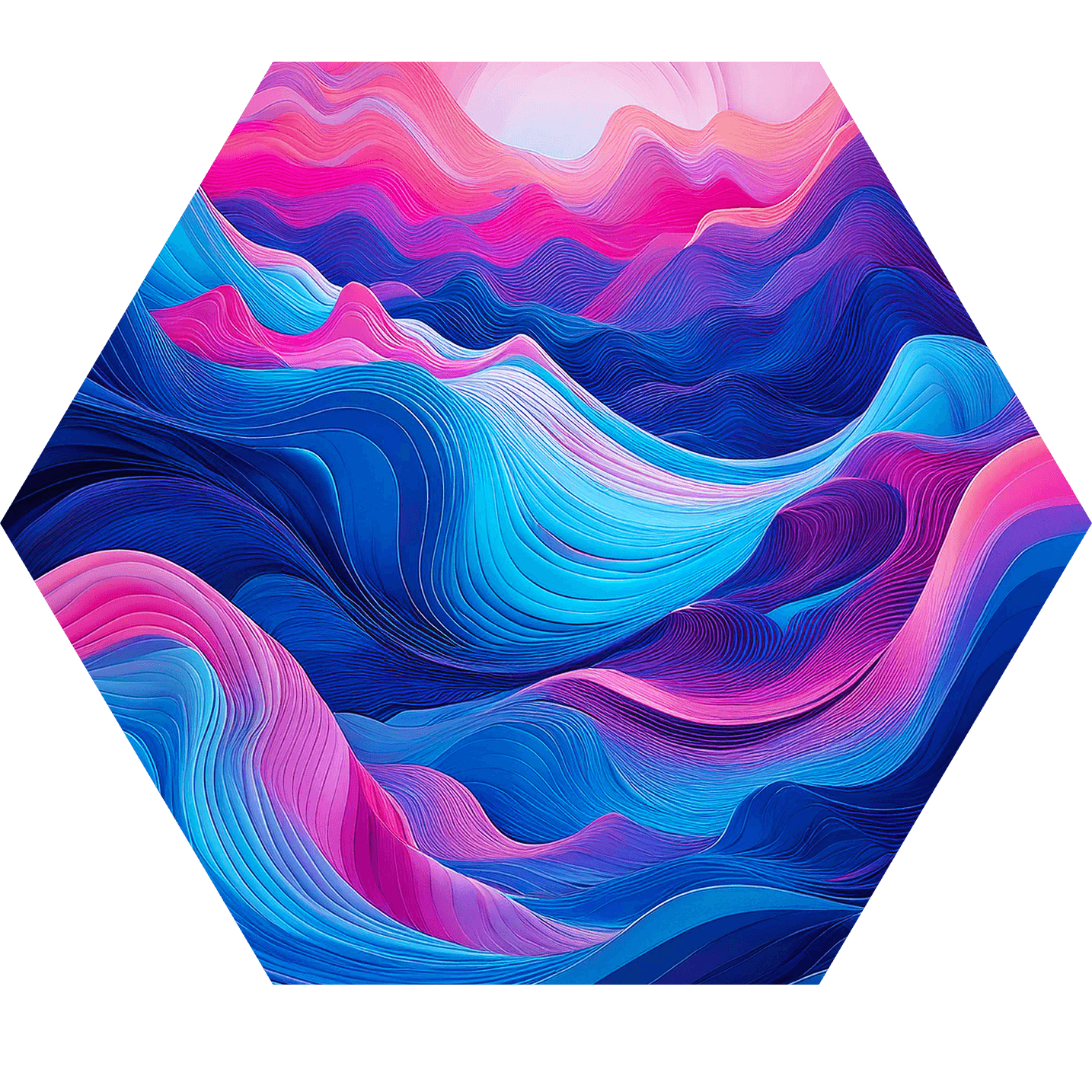 An AI-generated abstract painting of swirly waves.