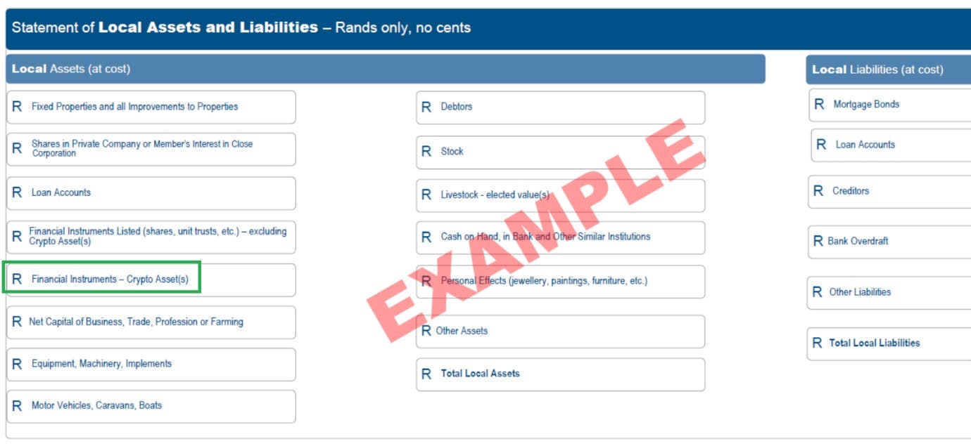 Koinly South Africa crypto tax guide showing SARS income tax form
