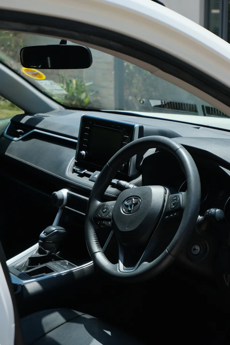 Interior of a clean car with a pristine condition