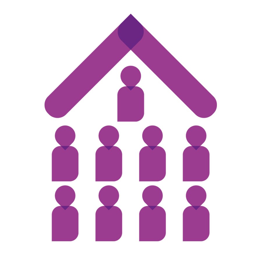 Stylized icon of an organization structure