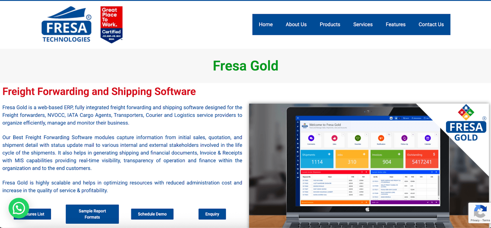 Top 10 Freight Forwarding Software: 6. Fresa Gold