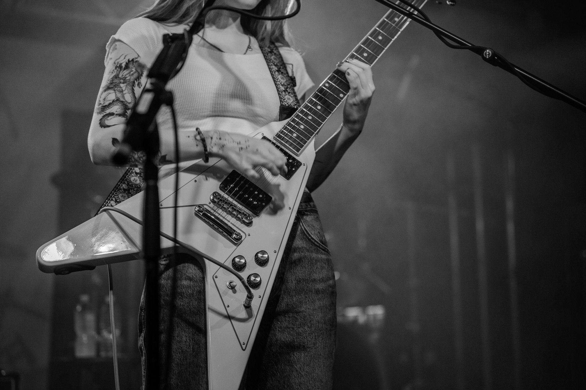 erin Baek performing with The Volunteers at Deluxe Basement in Indianapolis