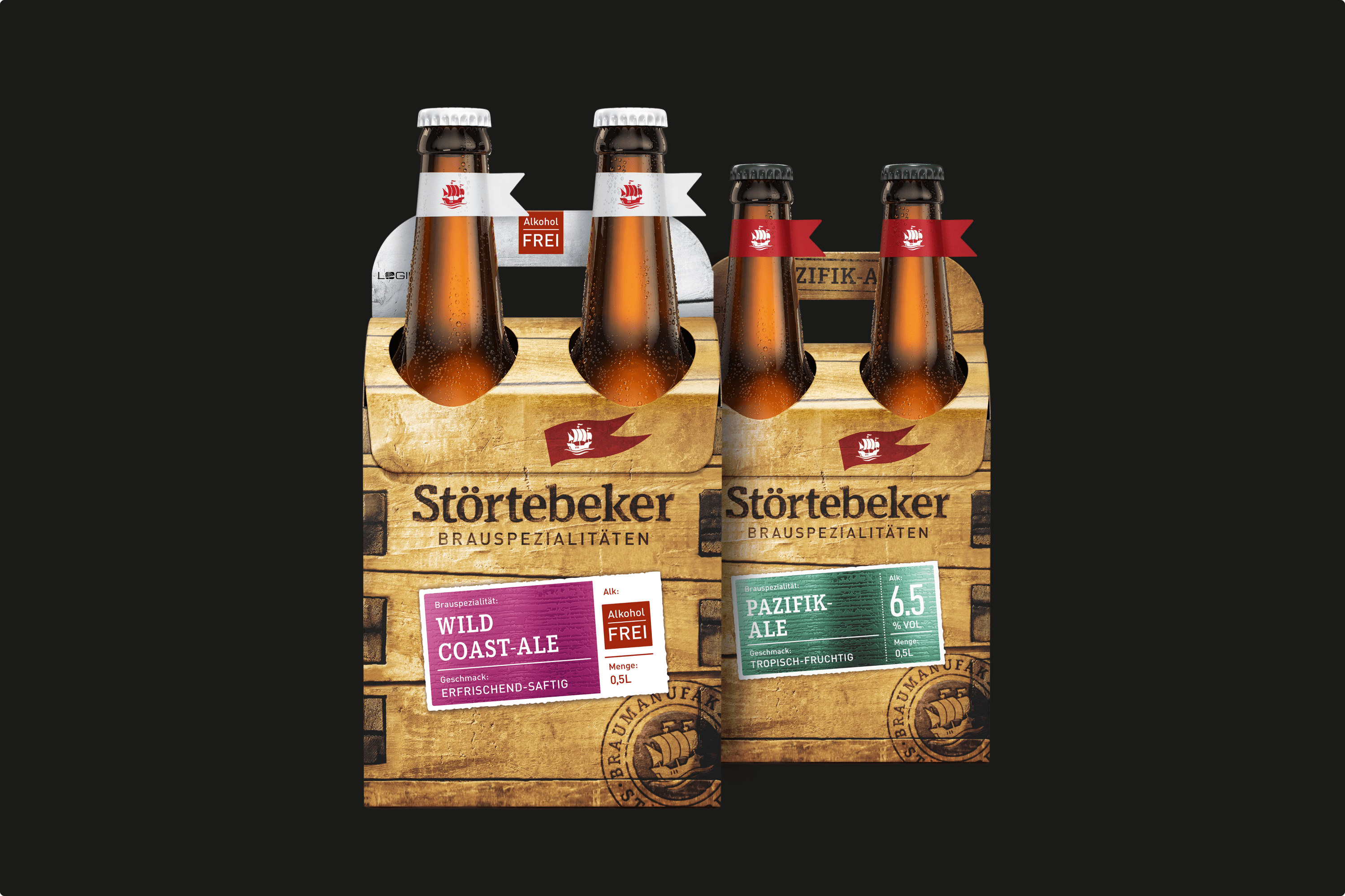 Störtebeker beer display with two packs