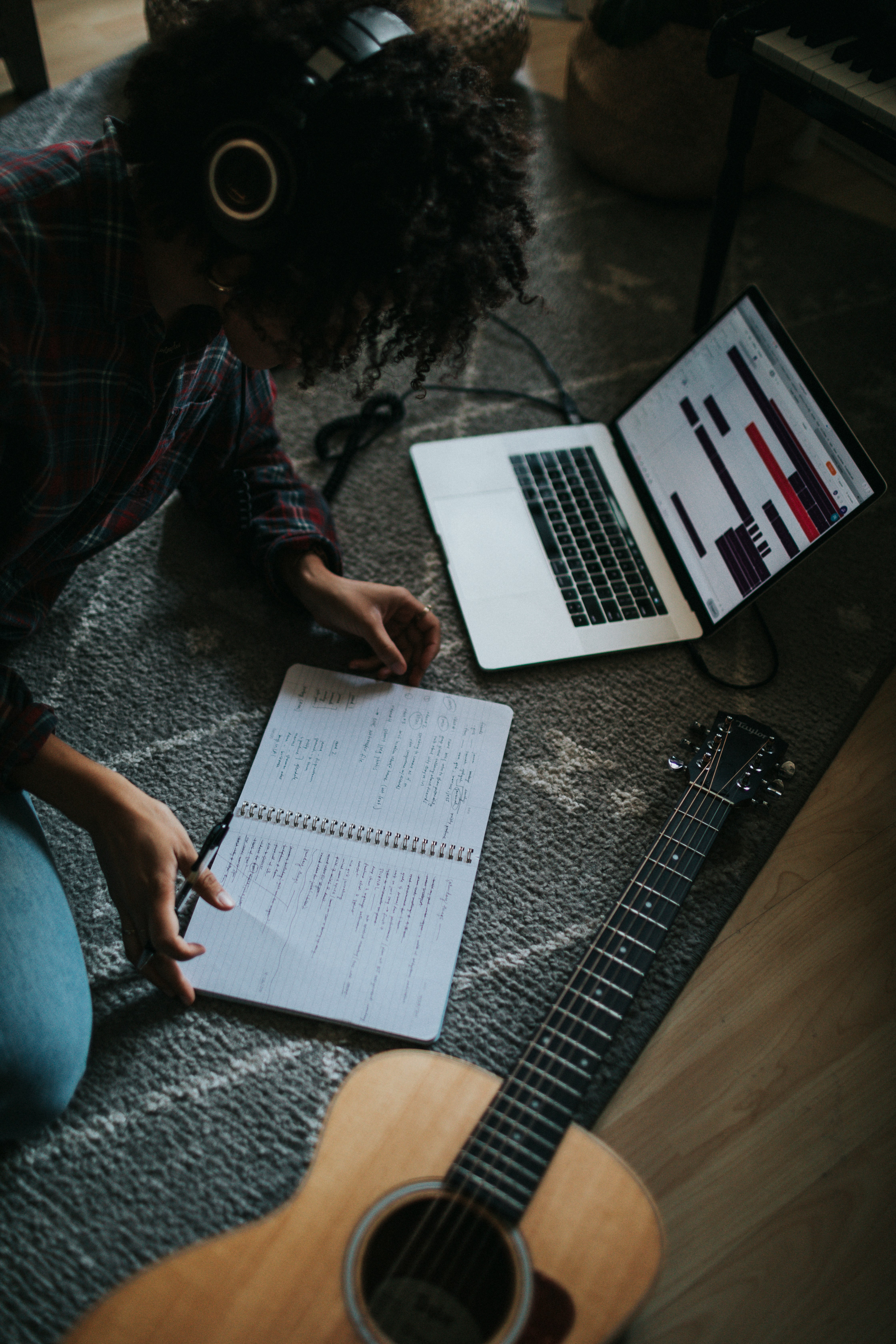 laptop and songwriting