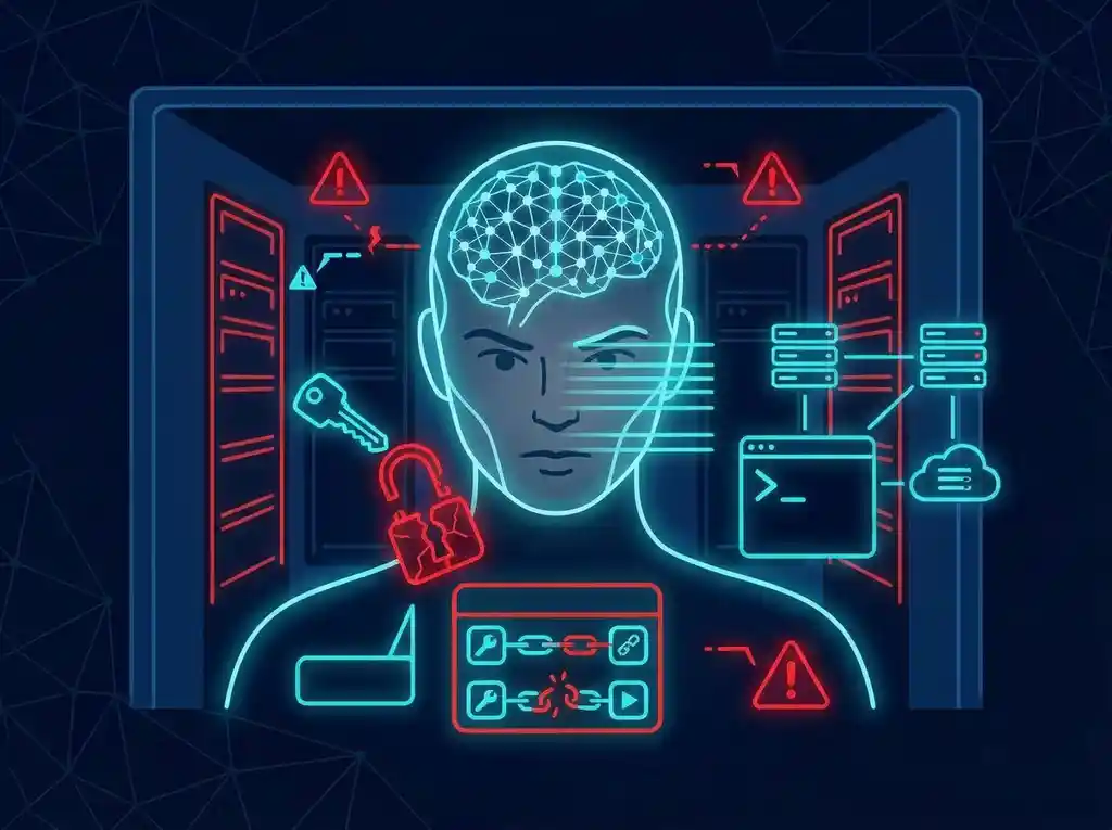 AI security illustration showing cybersecurity risks