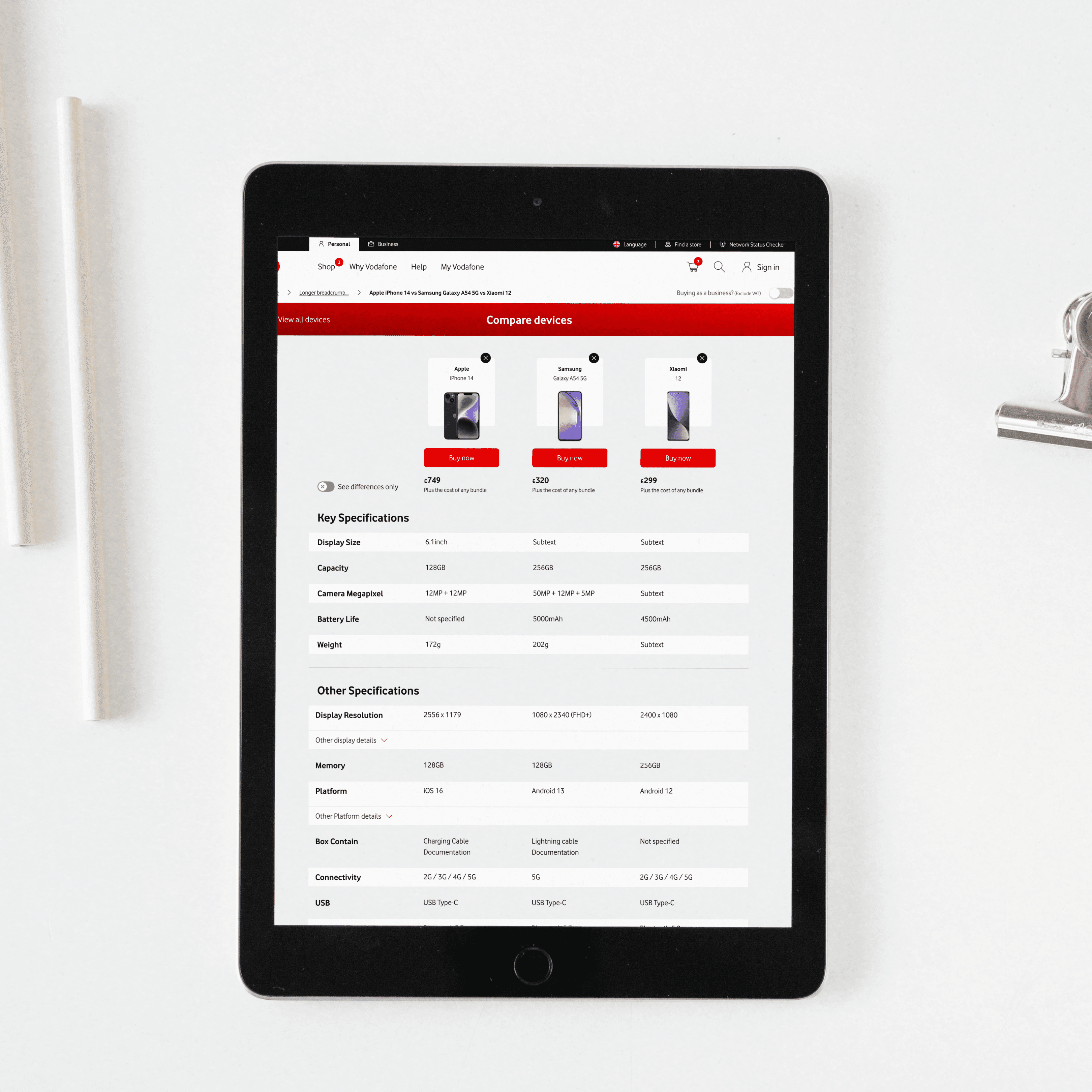 A mockup of an ipad on a table